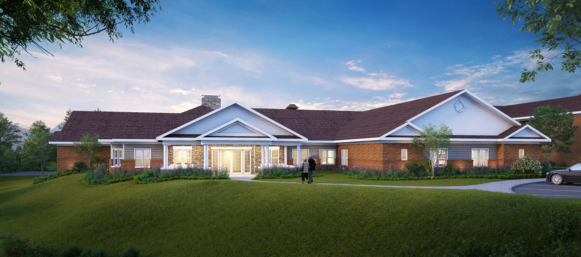 Outside shot of The Glebe's Memory Care facility Chaplick Center