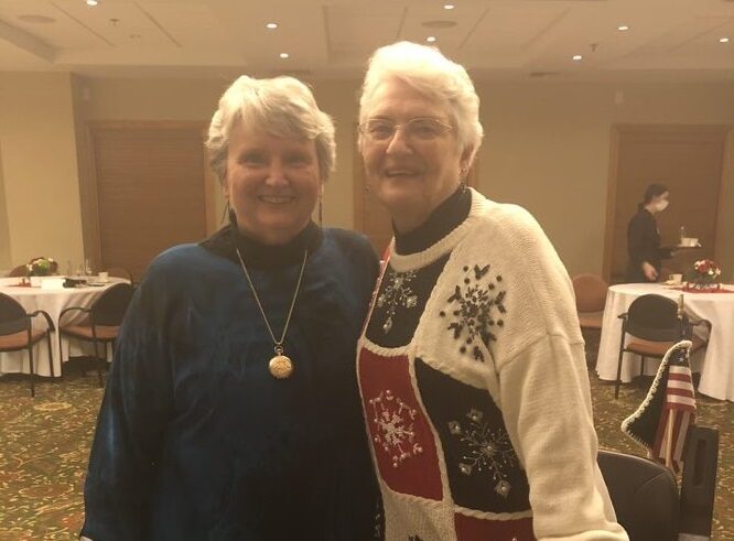 Residents Carole and Pam posing for photo