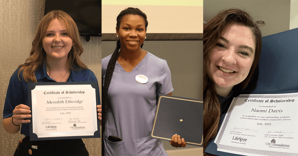 Young professionals receiving scholarship