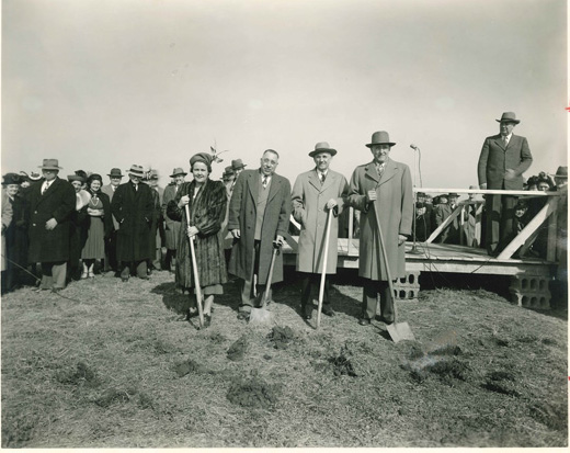 old photo of ground breaking