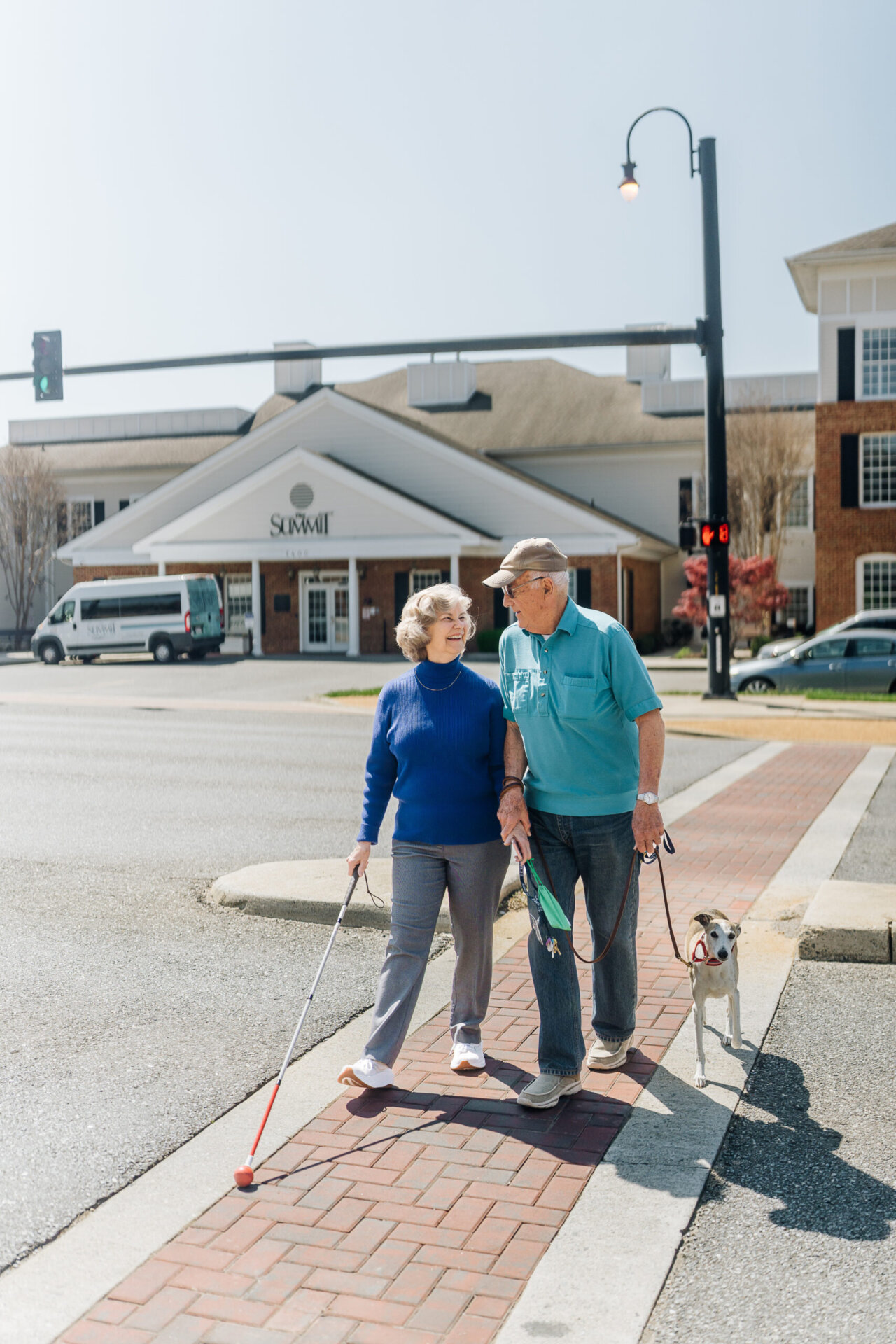 seniors walking across street