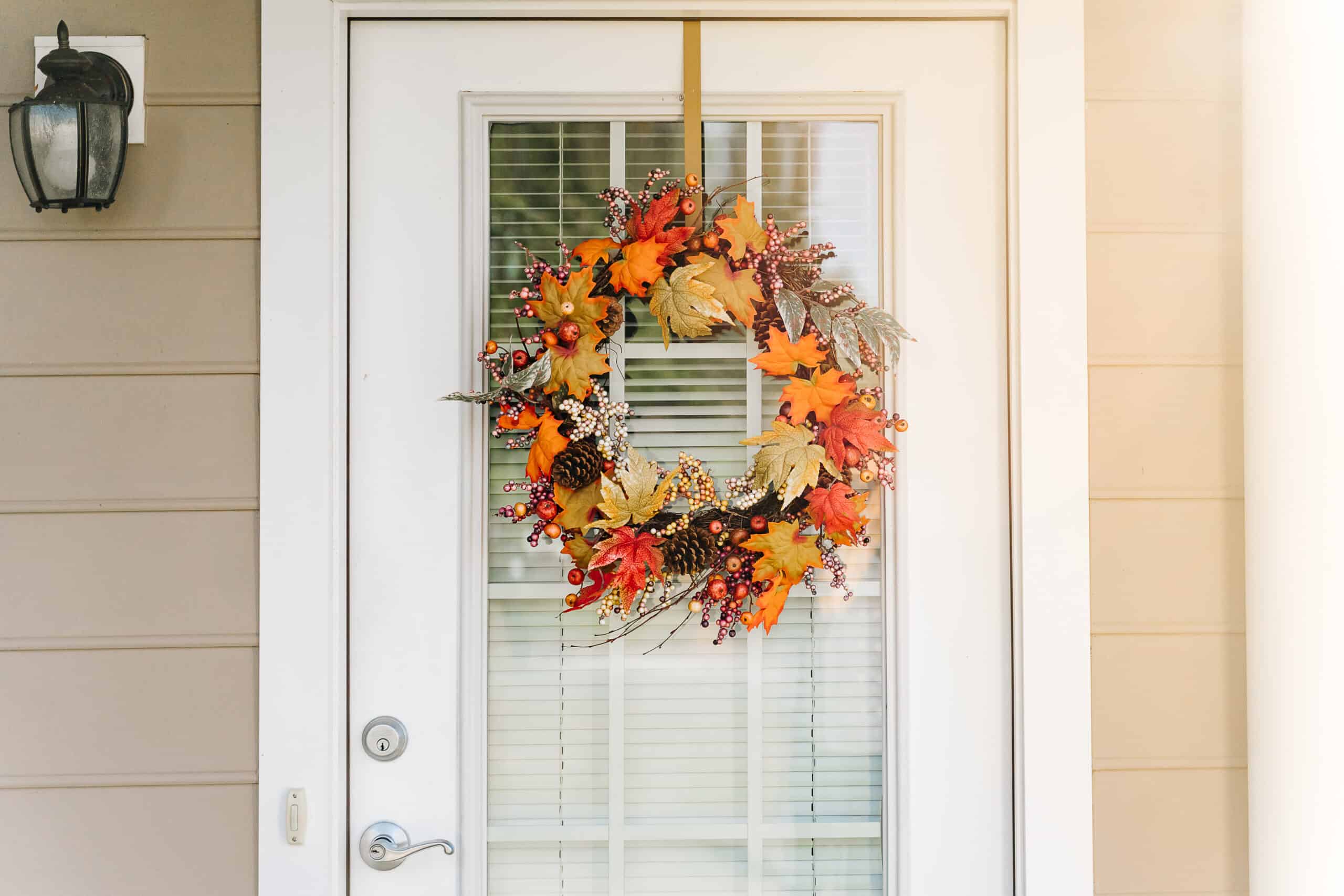 Door with wreath