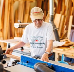 Senior in woodshop