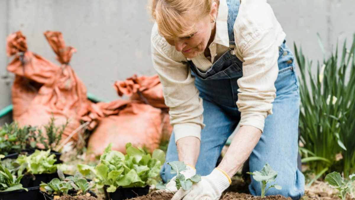 woman gardening