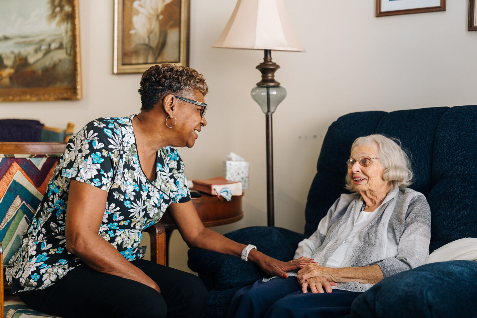 Senior woman and caregiver
