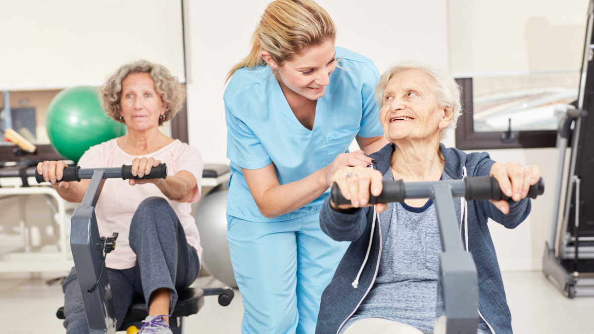 Seniors exercising