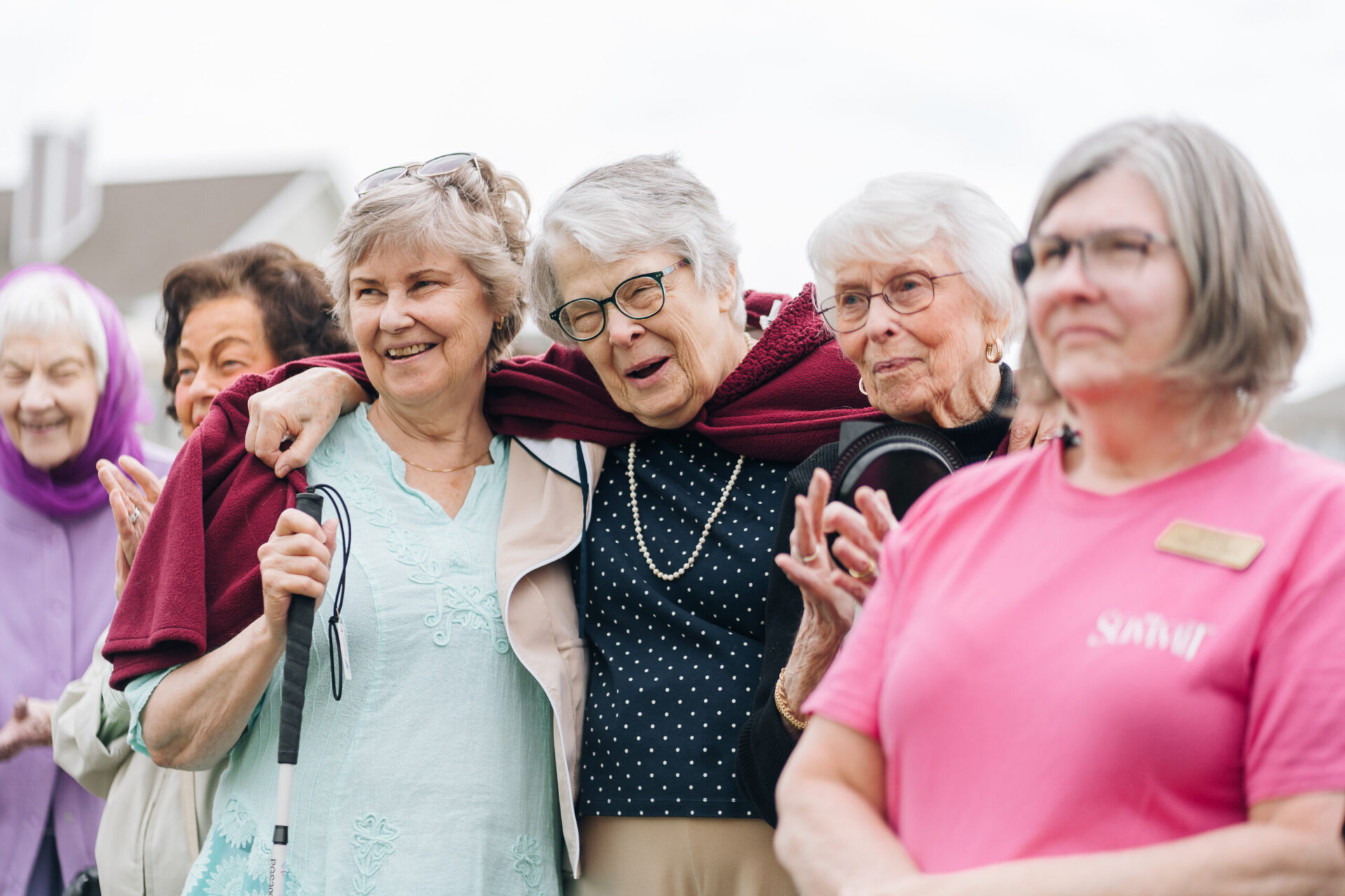 Senior friends outdoors