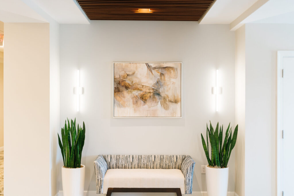 The summit seating area in a hallway