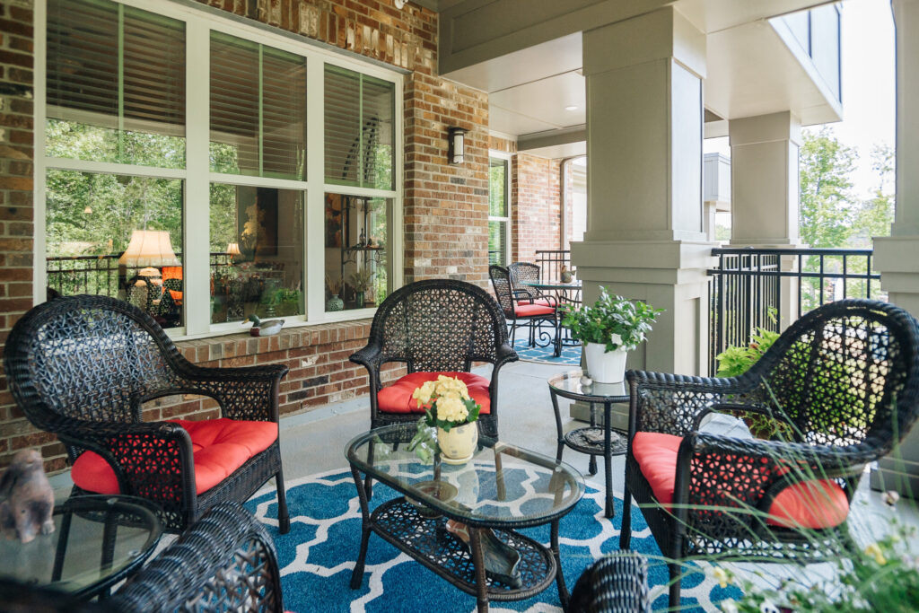 Outdoor community seating space at The Summit