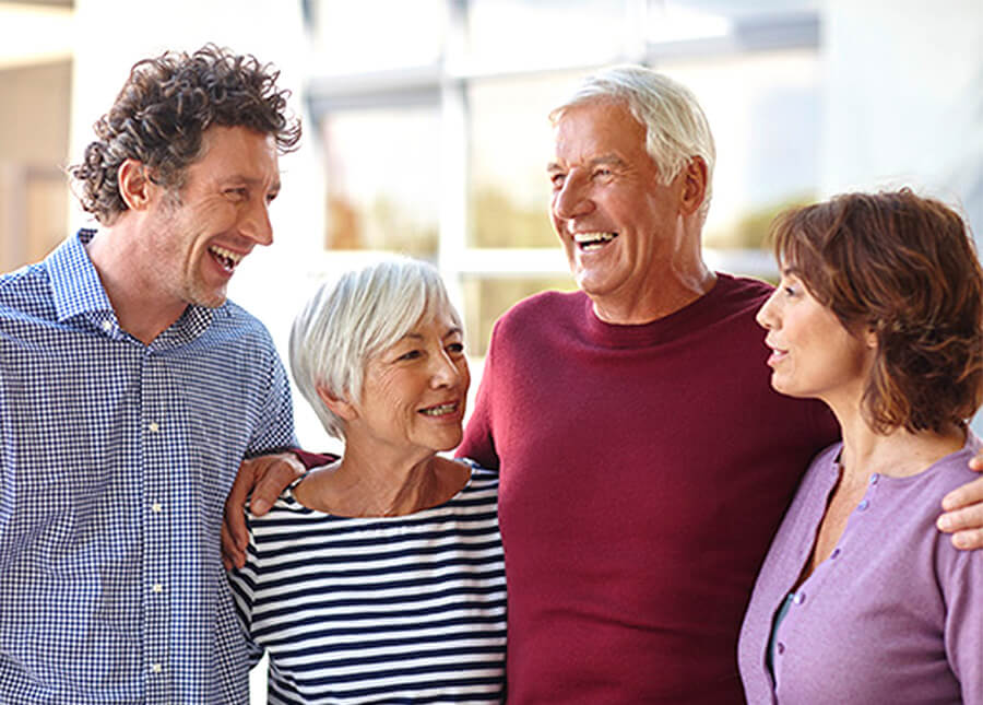 Family with adult children and aging parents