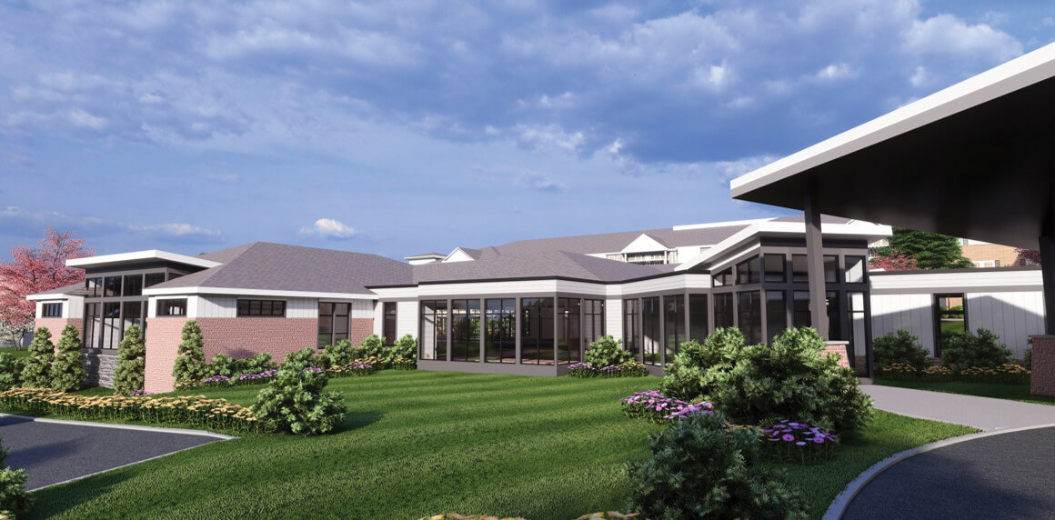 Rendering of building exterior for expansion