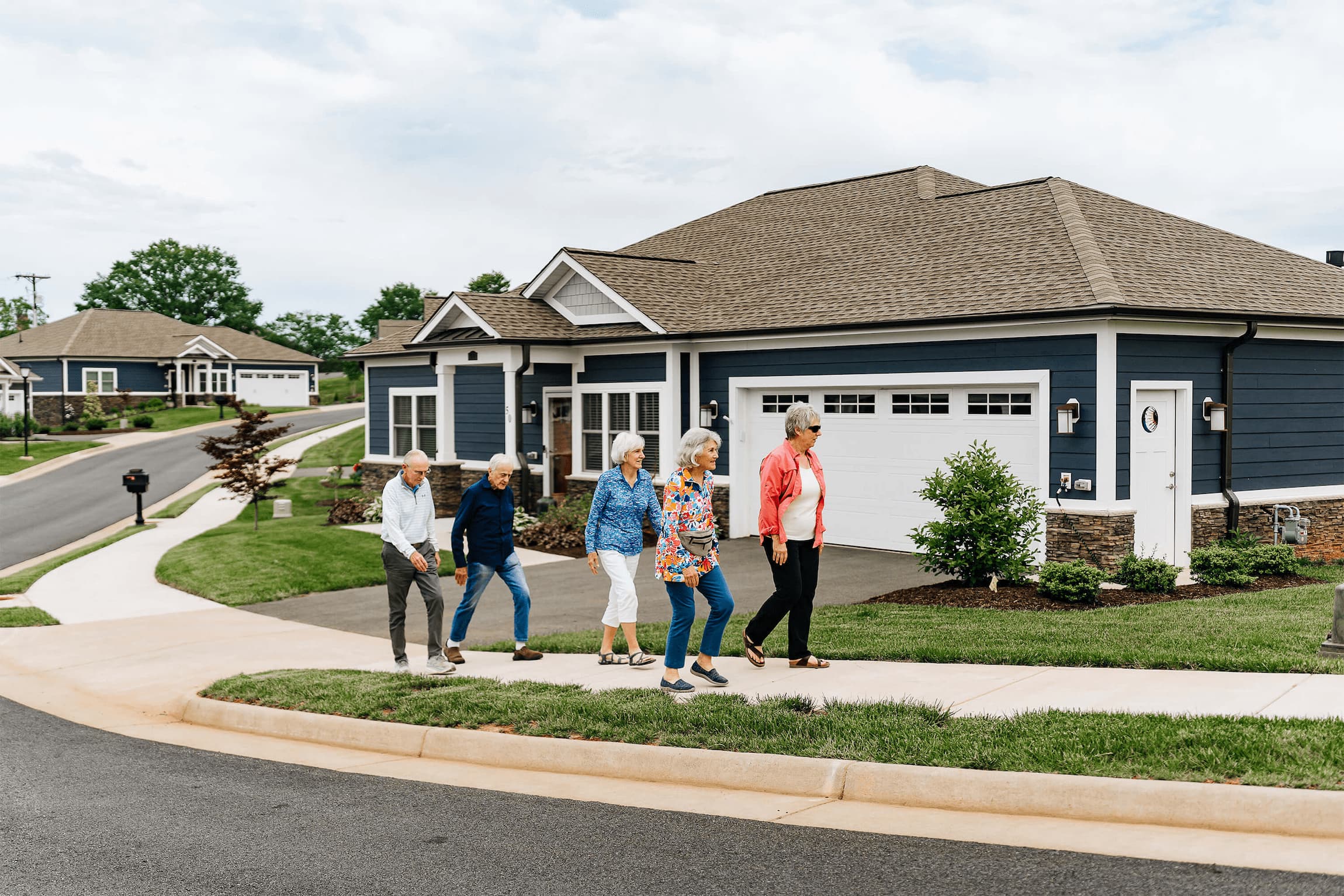 Culpeper seniors talking a walk around a neighborhood