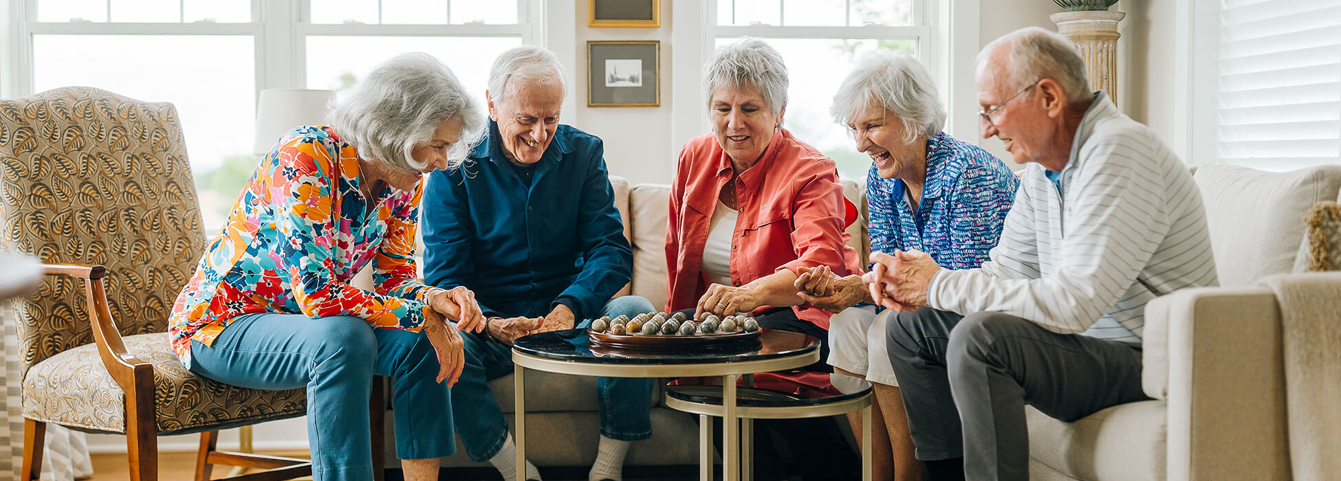 group of seniors playing a game