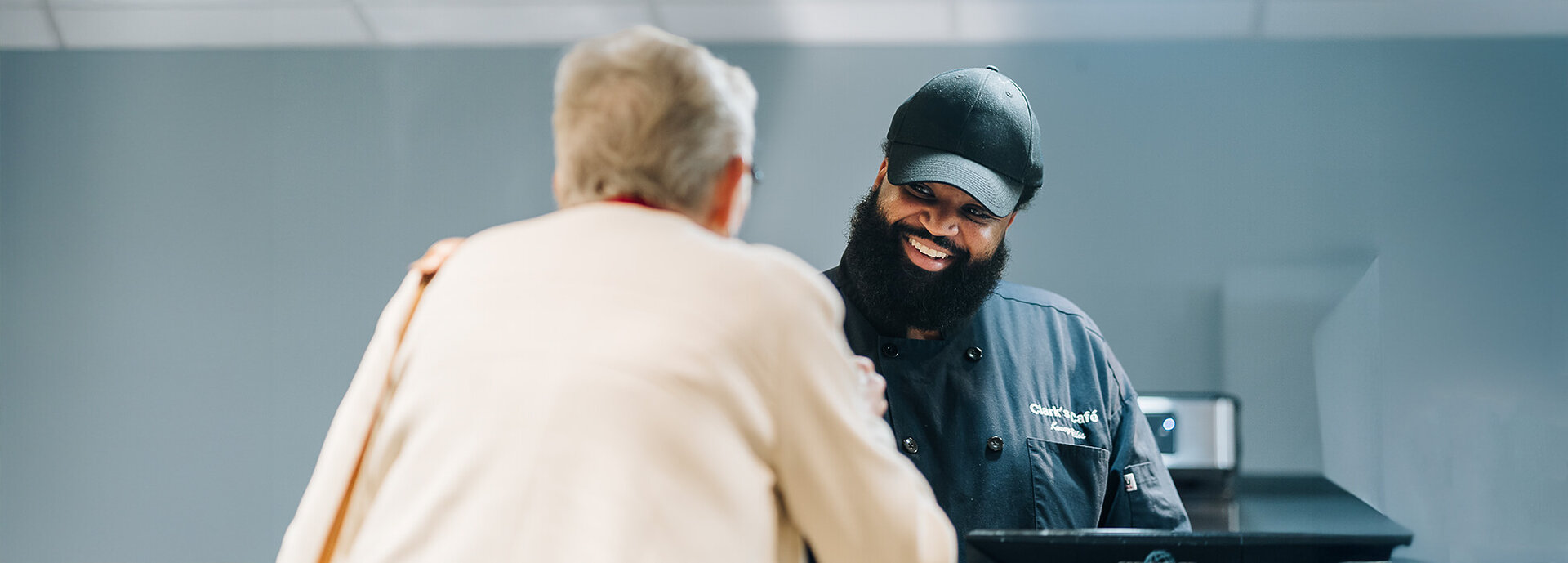 employee serving guest