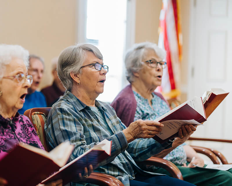 Singing praise in church