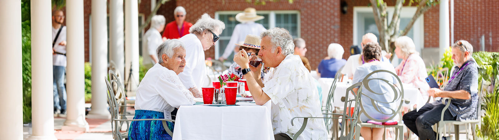 Senior residents enjoying a meal at The Glebe