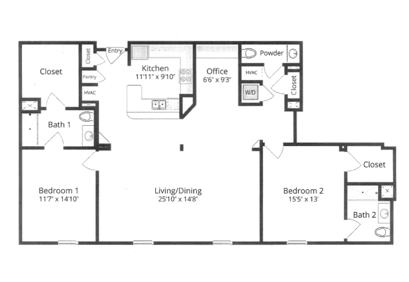 The Nottoway floor plan at The Chesapeake