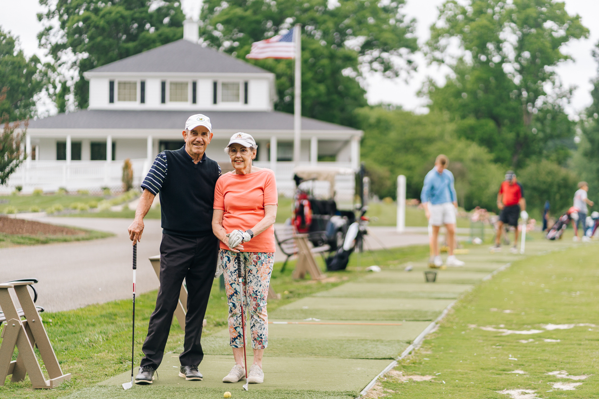 Senior couple at golf outing