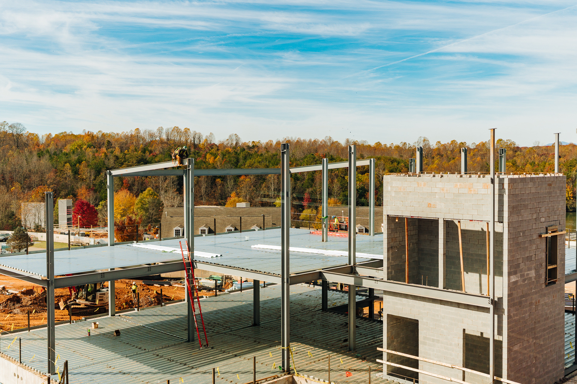 Building construction progress