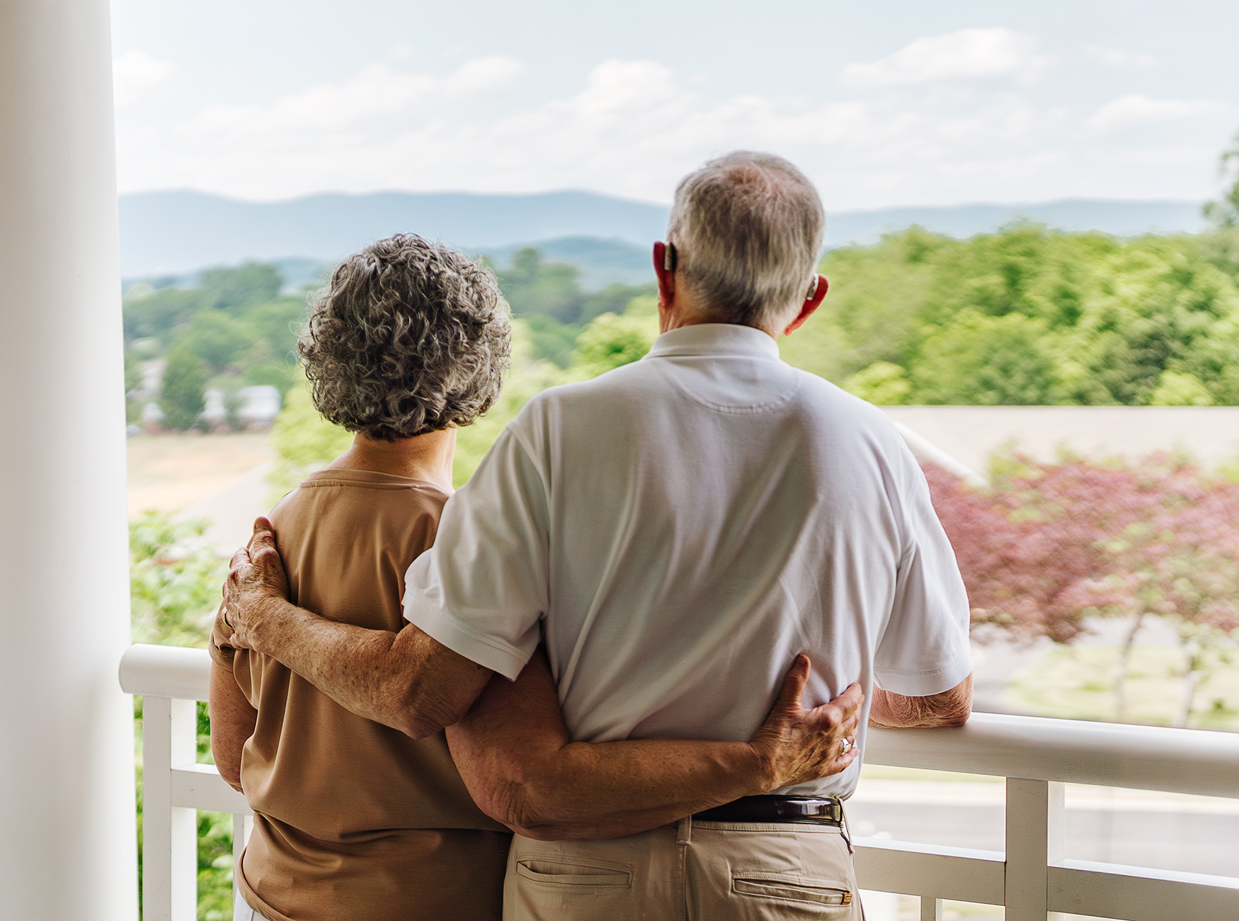 Senior couple enjoying the view off their balance