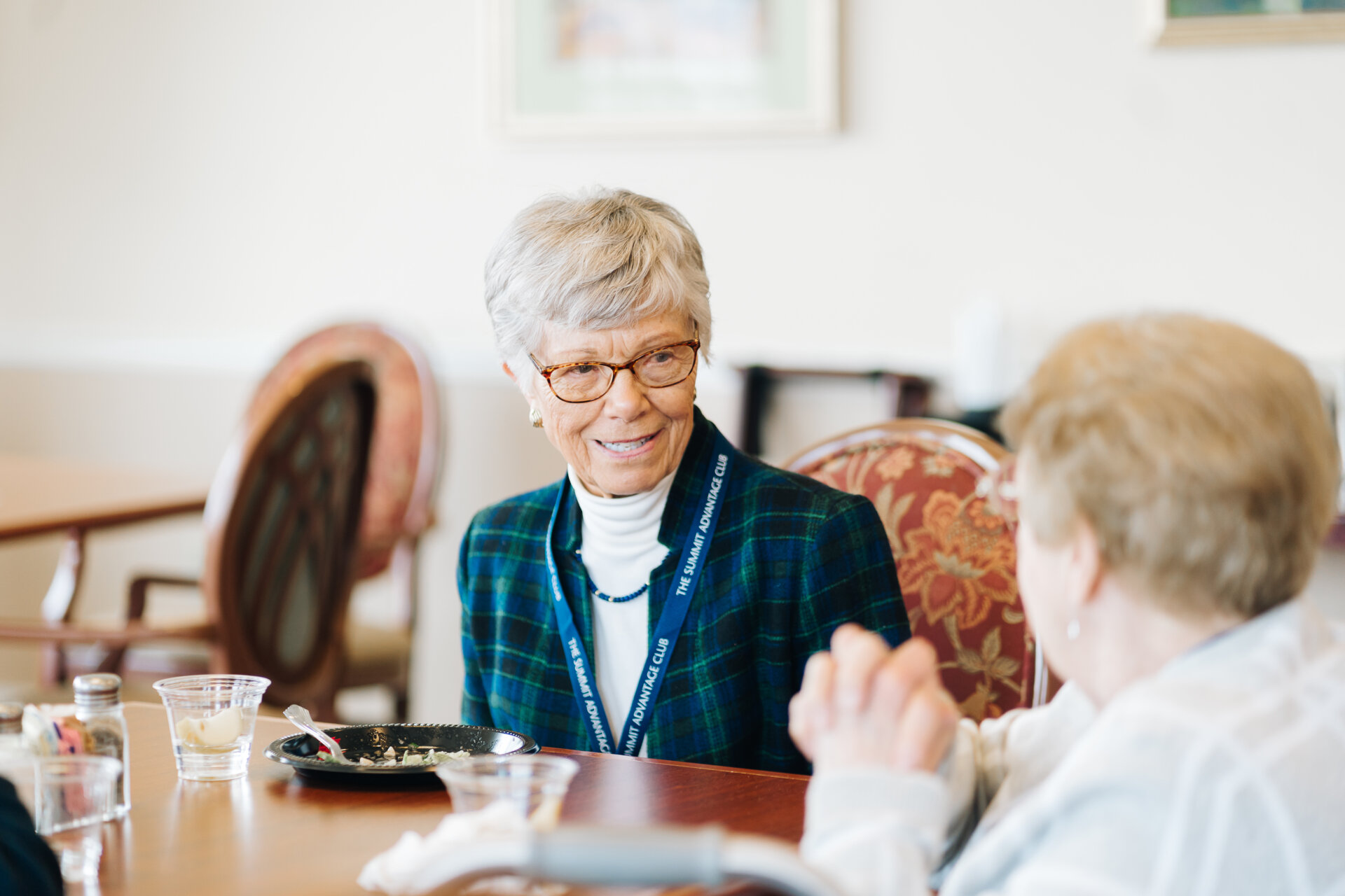 Senior women talking