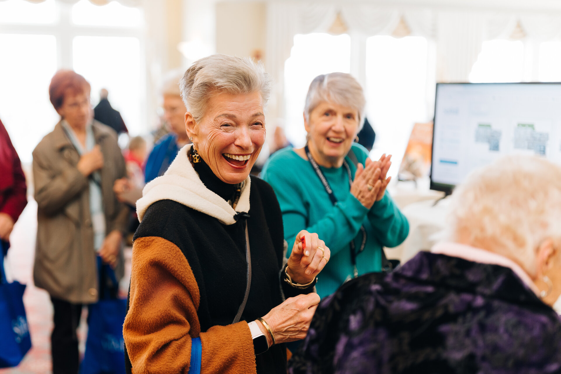 Senior women laughing together
