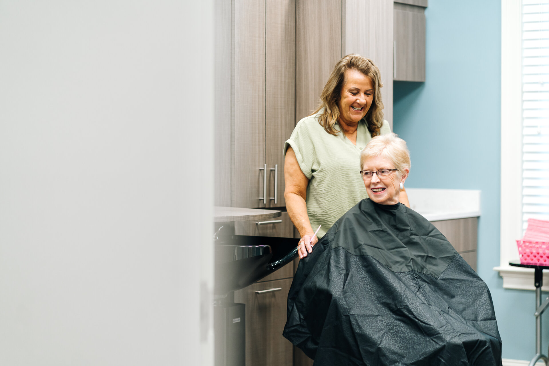 getting a haircut