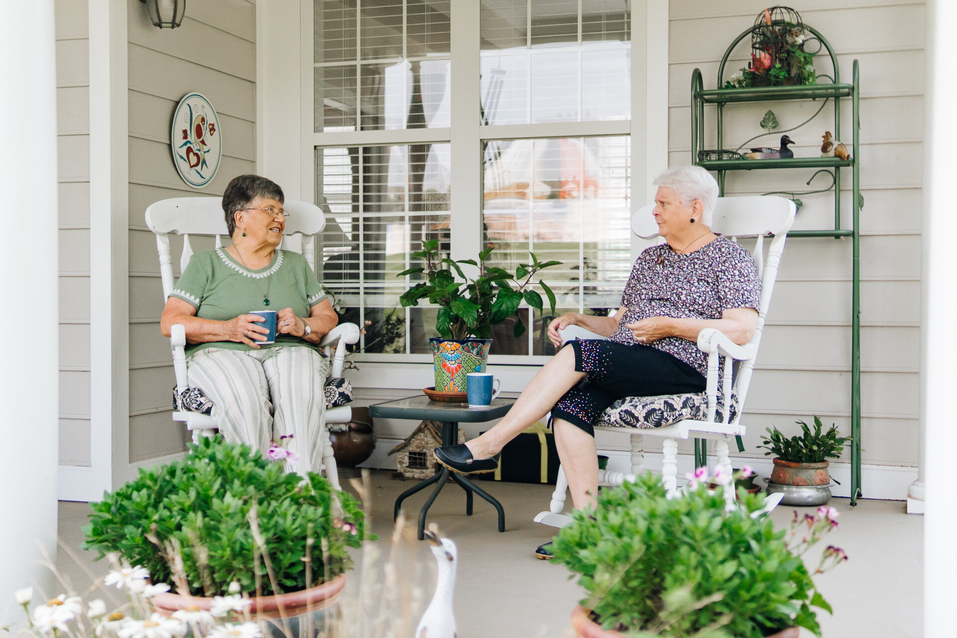 Chatting on front porch