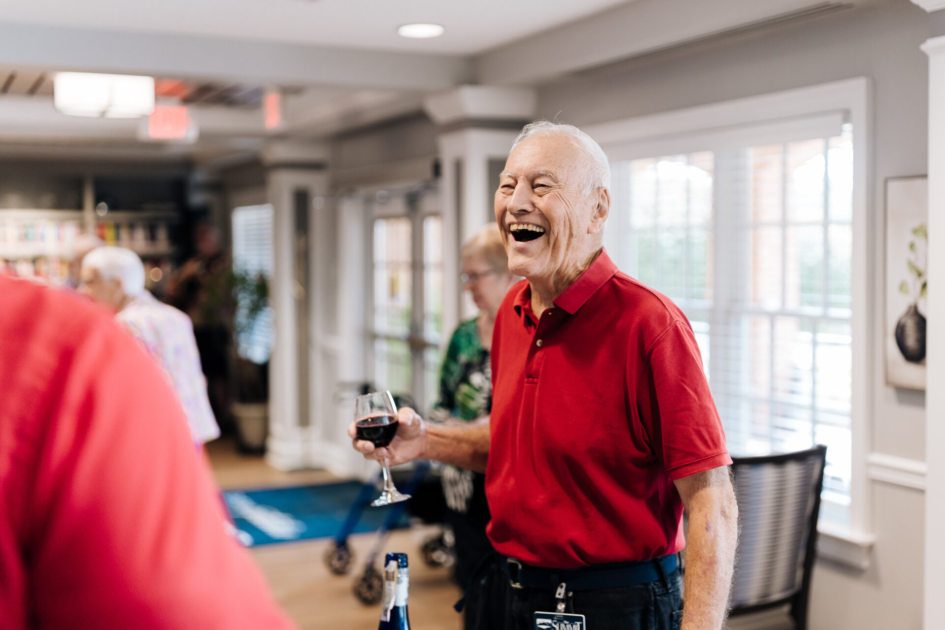 Senior laughing