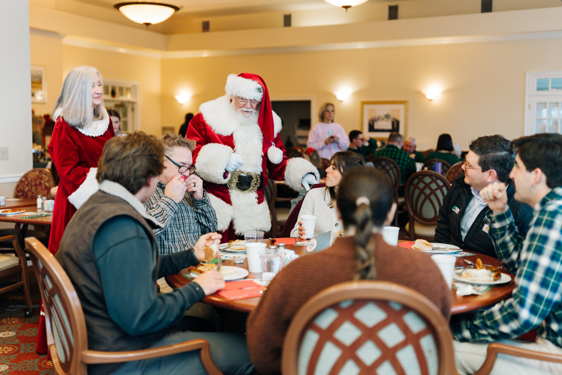 Santa visiting residents and friends